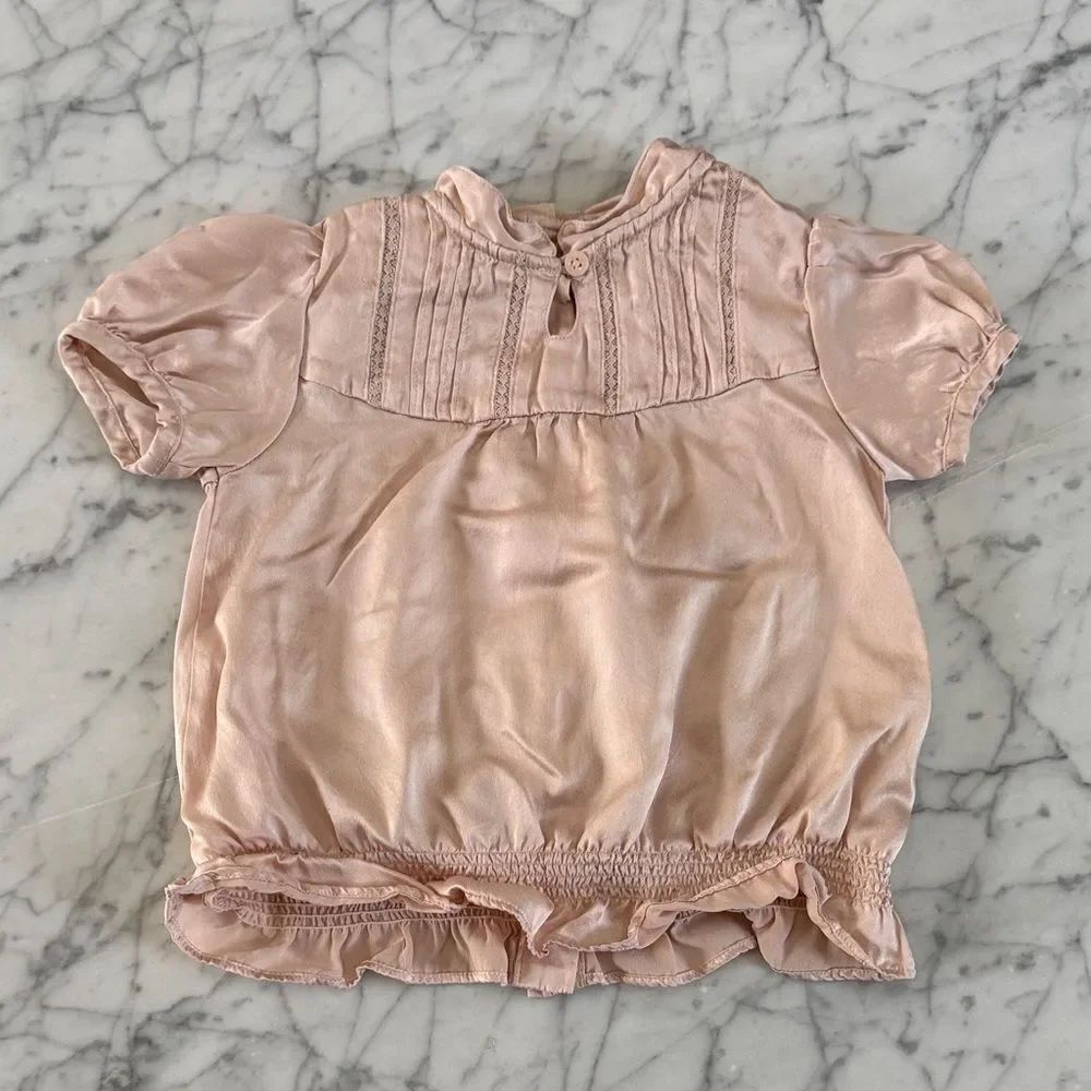 Janie and JackโVery Victorian 100% Silk Kids Top Blouse Sz 4T
